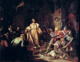 Zar Iwan III. zerreißt die Urkunde des Tataren-Khans, 1862